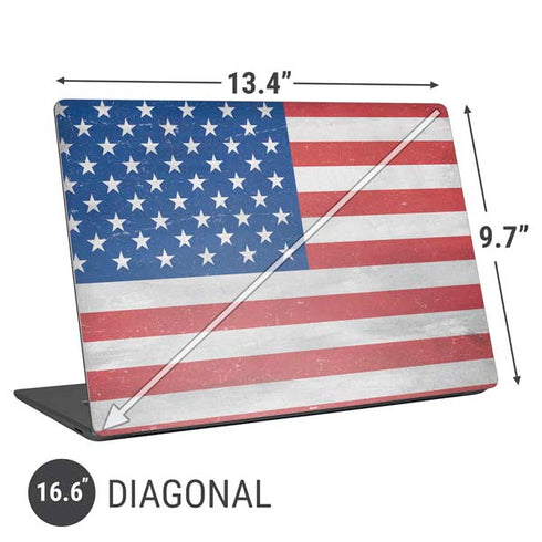 American Flag Distressed Universal Laptop 16.6in (13.4 x 9.7in) Skin